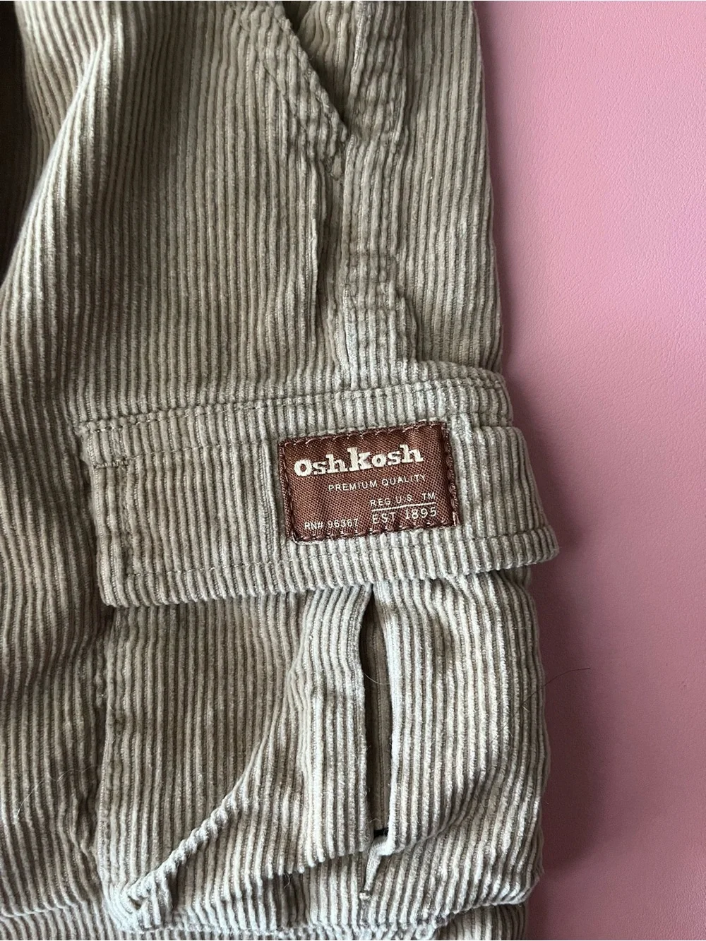 OshKosh Corduroy Cargo Pants in Light Khaki For Kids